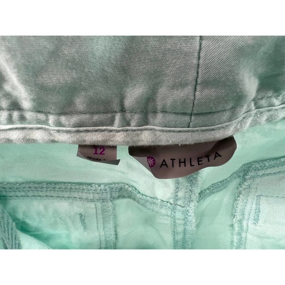 Athleta womens glass blue fo sho shorts hiking button waist size 12 - Picture 4 of 5